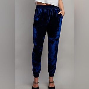 Halara LIKE NEW Royal Blue Velour / Velvety Stretch Joggers XL